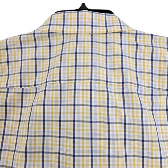 UNTUCKit Shirt Mens 2XL Yellow Blue Plaid Button Down Slim Fit Wrinkle Free - Picture 3 of 16
